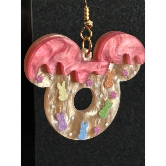Mickey Mouse Donut Dangle Earrings - Picture 3 of 3